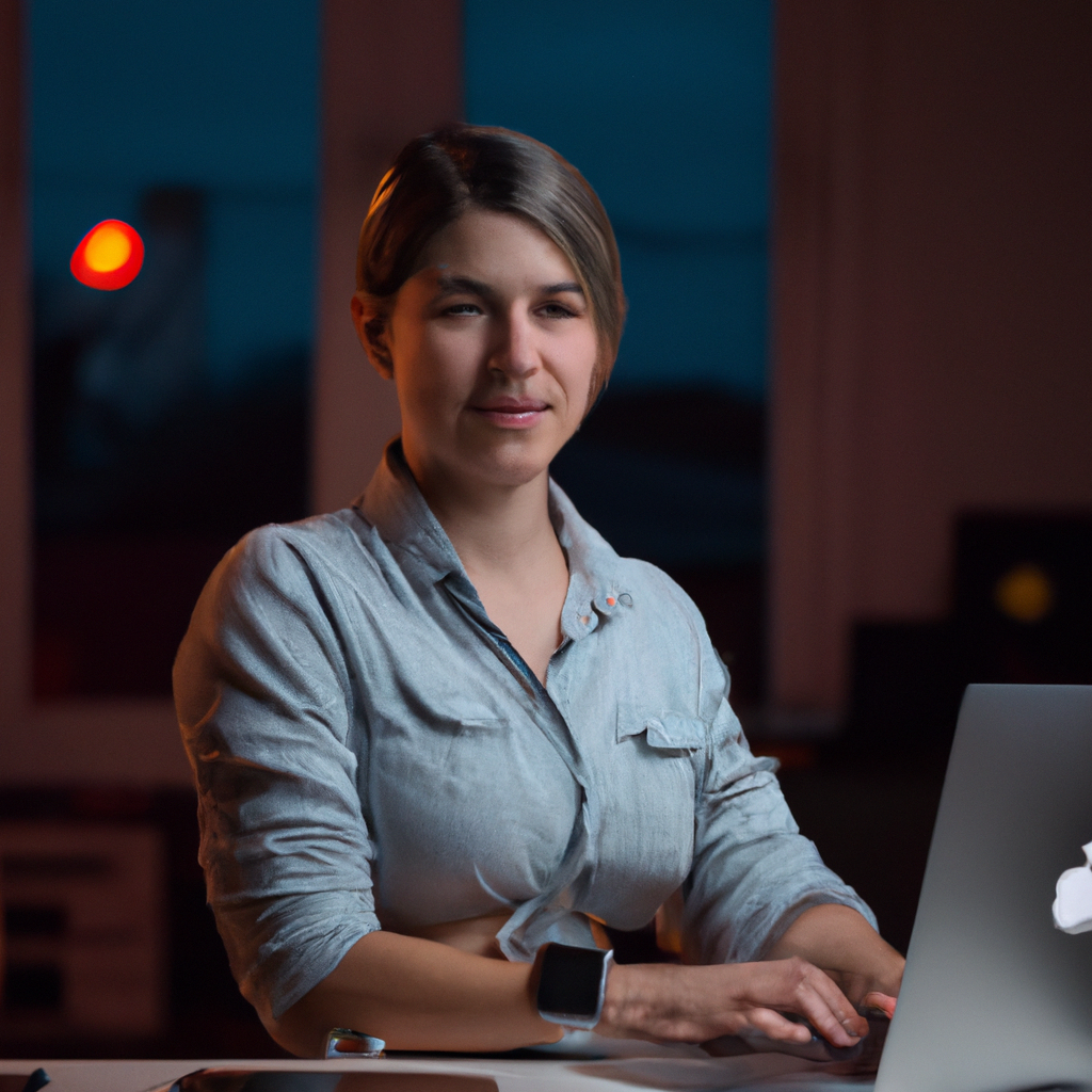 Lucía Benítez, especialista en datos, con paneles analíticos